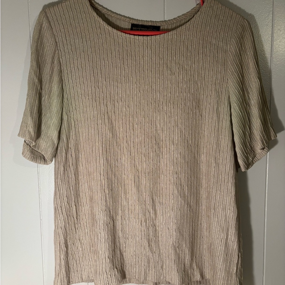 Requirements Cream Ribbed Relaxed T-Shirt